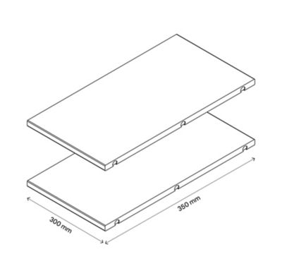Tablette avec LED integrées de dessous de meuble haut GoodHome Caraway  blanc l. 46,4 cm x L. 31,9 cm x H. 18,2 mm