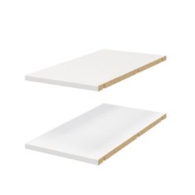 2 tablettes d'angle blanches GoodHome Atomia L. 30,8 x P. 56,2 cm