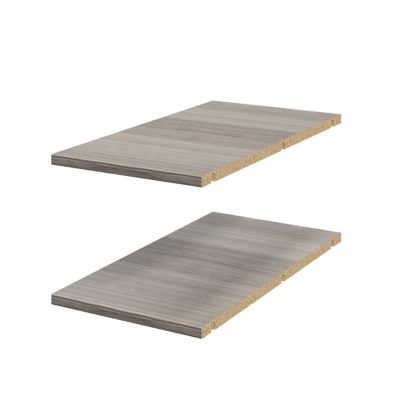 2 tablettes d'angle effet chêne grisé GoodHome Atomia L. 29,2 x P. 56,2 cm