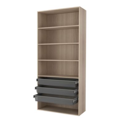 2 tablettes effet chêne GoodHome Atomia L. 96,4 x P. 43,2 cm