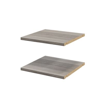 2 tablettes effet chêne grisé GoodHome Atomia L. 33,9 x P. 33,2 cm