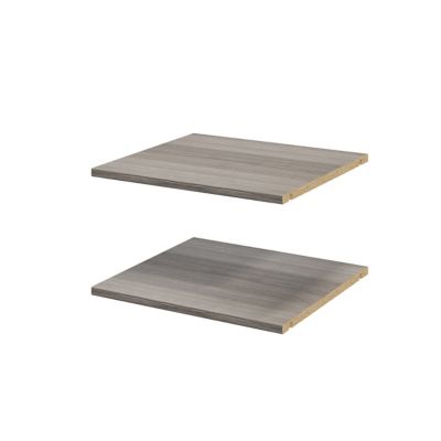 2 tablettes effet chêne grisé GoodHome Atomia L. 46,4 x P. 43,2 cm