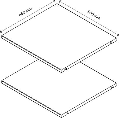 2 tablettes effet chêne grisé GoodHome Atomia L. 46,4 x P. 43,2 cm