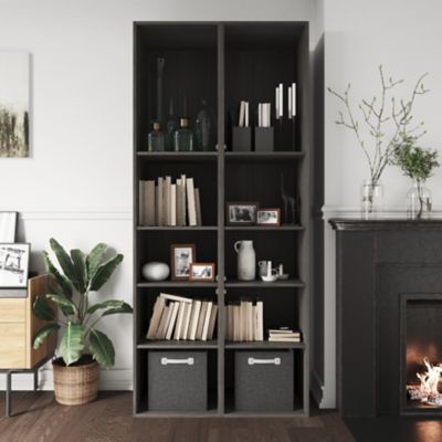2 tablettes effet chêne grisé GoodHome Atomia L. 46,4 x P. 43,2 cm