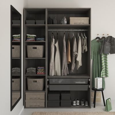 2 tablettes effet chêne grisé GoodHome Atomia L. 71,4 x P. 43,2 cm