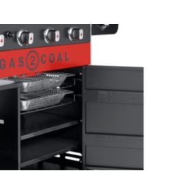 2 Tablettes intérieures pour barbecues Gas2Coal 2.0 4 brûleurs - Char-Broil