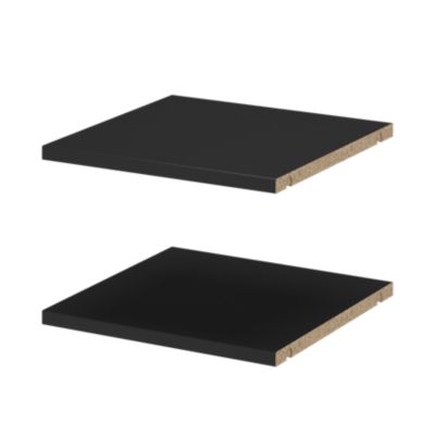 2 tablettes noirs GoodHome Atomia L. 33,9 x P. 33,2 cm