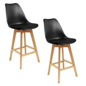 2 Tabourets de bar en bois scandinaves Home Factory