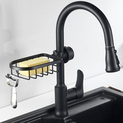 2 étagères de douche télescopiques sans perçage en acier inoxydable, noires