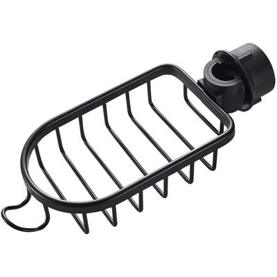 2 étagères de douche télescopiques sans perçage en acier inoxydable, noires