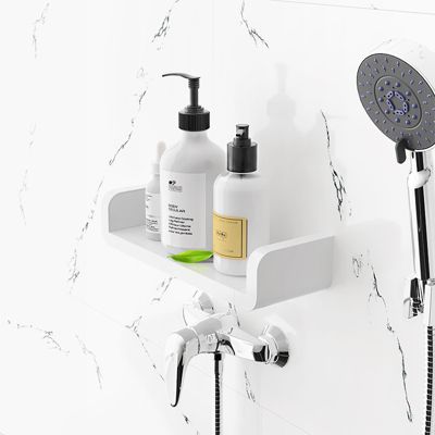 2 étagères murales en plastique, étagères flottantes blanches 17/32 cm, étagères murales blanches, aucun perçage requis