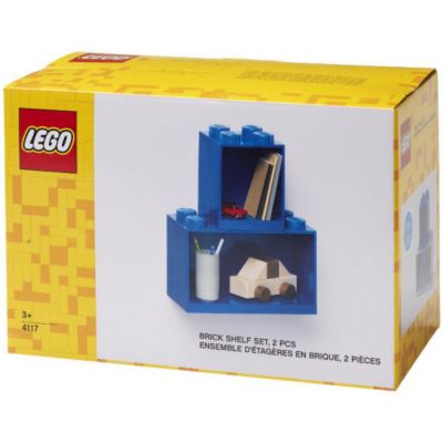 2 étagères superposables en forme de brique LEGO - Gris