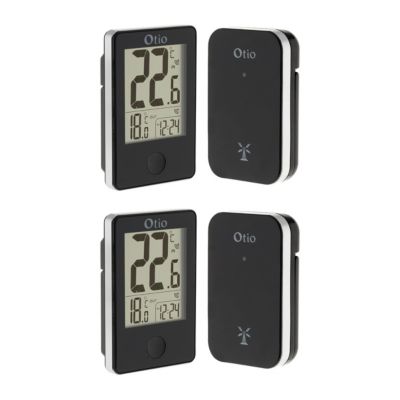 2 thermomètres int/ext sans fil noir Otio