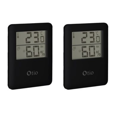 2 thermomètres magnétiques noir Otio