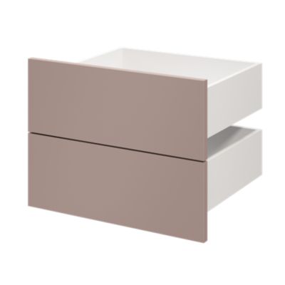 2 tiroirs rose taupe H.18,5 x l.49,7 x P.39 cm GoodHome Atomia