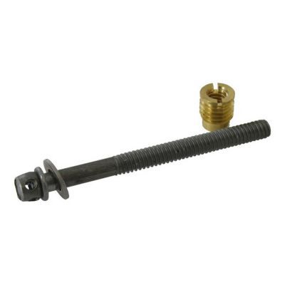 2 vis de lit et écrous acier/laiton Diall Ø9x L.100mm