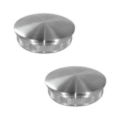 2 x Embout arrondi à frapper pour tube diam. 42,4 x 2 mm - Inox 316