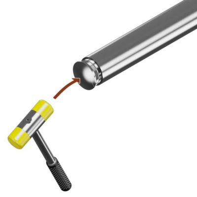 2 x Embout arrondi à frapper pour tube diam. 42,4 x 2 mm - Inox 316