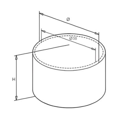 2 x Embout arrondi pour main courante bois diam. 42,4 - Inox 304