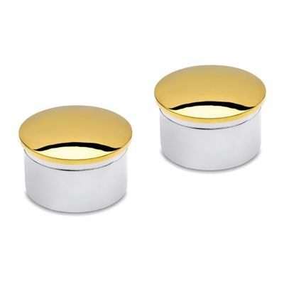 2 x Embout arrondi pour tube diam. 25,4 x 1,27 mm - Zamac aspect laiton poli