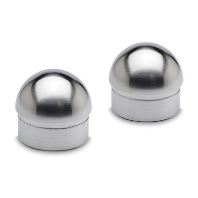 2 x Embout bombé pour tube diam. 38,1 x 1,27 mm - Zamac aspect inox brossé