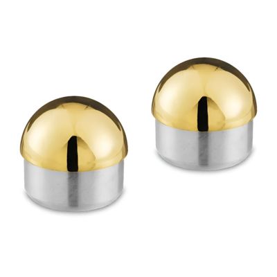 2 x Embout bombé pour tube diam. 38,1 x 1,27 mm - Zamac aspect laiton poli