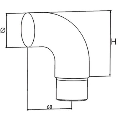 2 x Embout crosse pour tube diam. 42,4 x 2 mm - Inox 304