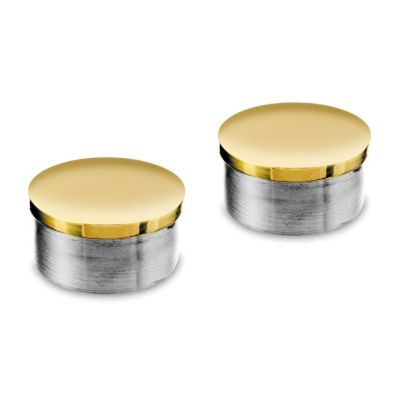 2 x Embout plat pour tube diam. 38,1 x 1,27 mm - Zamac aspect laiton poli