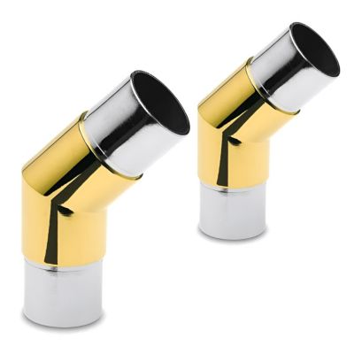2 x Raccord 45 degrés pour tube diam. 38,1 x 1,27 mm - Zamac aspect laiton poli