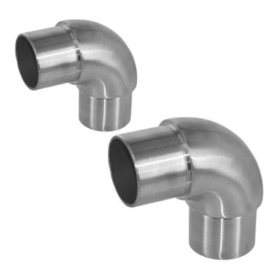 2 x Raccord 90 degrés arrondi pour tube diam. 42,4 x 2 mm - Inox 316