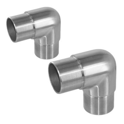 2 x Raccord 90 degrés pour tube diam. 42,4 x 2 mm - Inox 304