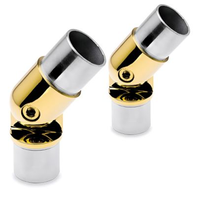 2 x Raccord orientable pour tube diam. 38,1 x 1,27 mm - Zamac aspect laiton poli