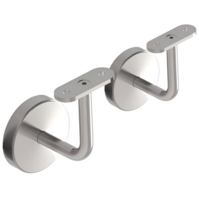 2 x Support mural fixe - Main courante plate - Platine 3 trous fraisés + CACHE -  Inox 304