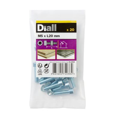 20 boulons tête cylindrique acier zingué 5 x 20 mm