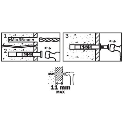 20 chevilles à frapper Diall nylon CS PZ Ø6x40mm