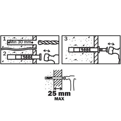 20 chevilles à frapper Diall nylon MSH PZ Ø5x50mm