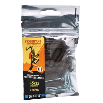 20 chevilles universelles Crampon nylon PZ Ø8x32mm