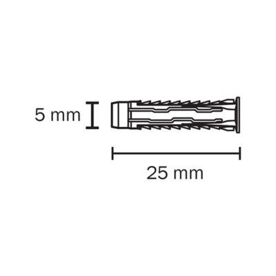 20 chevilles universelles Diall nylon CL Ø5x25mm