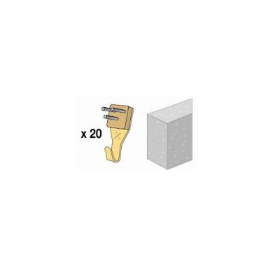 Lot 100 Crochets X PRO1 Laitonné + épingles - Porte-à-faux 10kg - Pour Plâtre, Brique, Bois