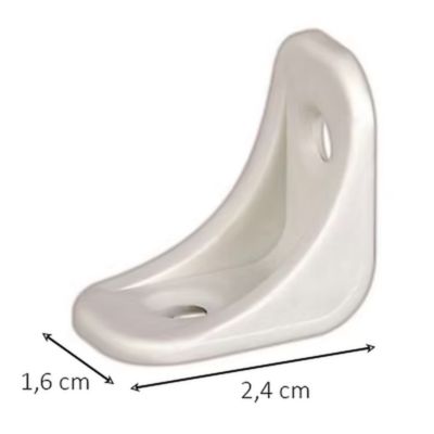 20 équerres plastique blanc 24 x 24 mm
