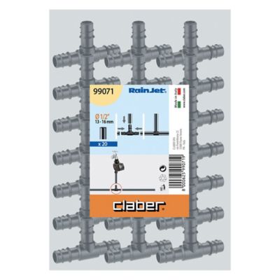 20 raccords Té Ø13x16 mm en plastique