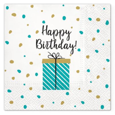 20 serviettes en papier 33 x 33 cm Happy birthday