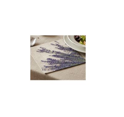 Lot de 20 serviettes à motif carrelage bleu et blanc - Pour