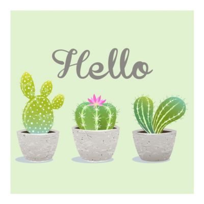 20 serviettes papier hello cactus