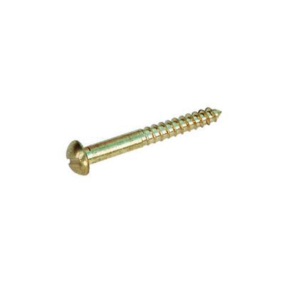Vis Bois Laiton 4 x 25 mm Fendu Tête Ronde LOT DE 10
