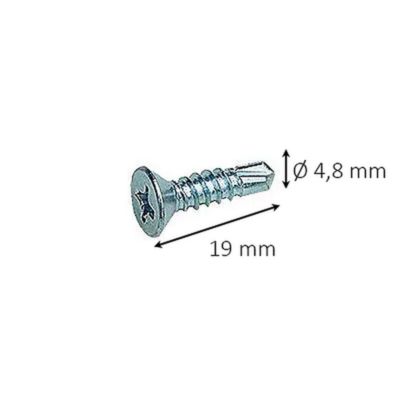 20 vis à tôle autoperceuse tête fraisée Diall Ø4,8 x 19 mm