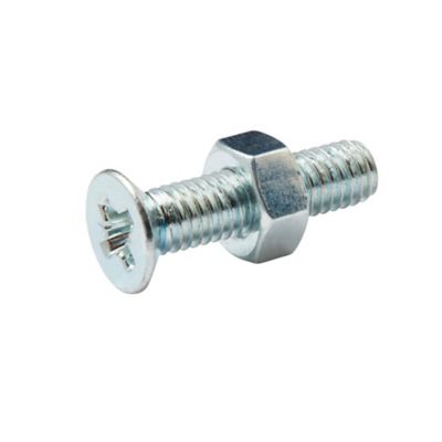 Lot De 6 Vis électriques Fendues – M3,5 – Longueur 75 Mm – Nickelé – Tête Fendue – Générique