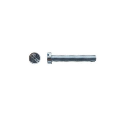 200 Vis Métaux Tête Cylindrique Fendue 8 x 50 mm - DIN 84 - Zingué blanc - D-Work