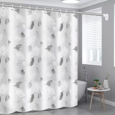 Rideau De Douche Pliable Aimanté En Lin Anti-Moisissure - Imperméable, Anti-Éclaboussures, Gris 100x200cm | Momooda