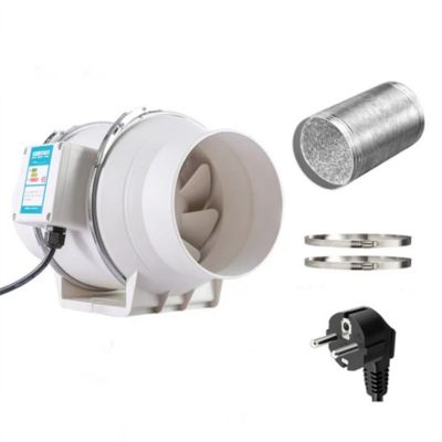 200mm Extracteur d'air 310m cubes par heure 40W,2500RPM,Comprend un tube de 3m,Ventilateur d'extraction à fort débit d'air, 5 inch